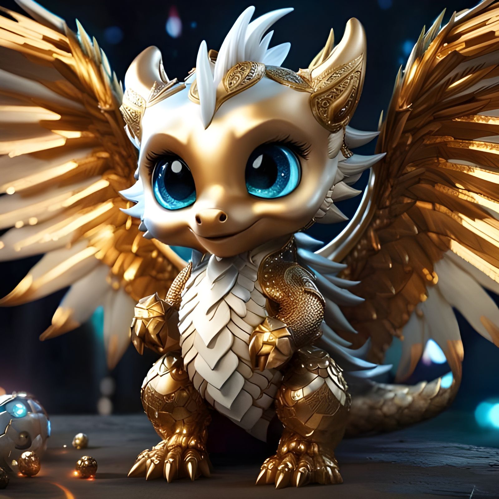 Adorable Dragon of Hope with Sparkling Eyes