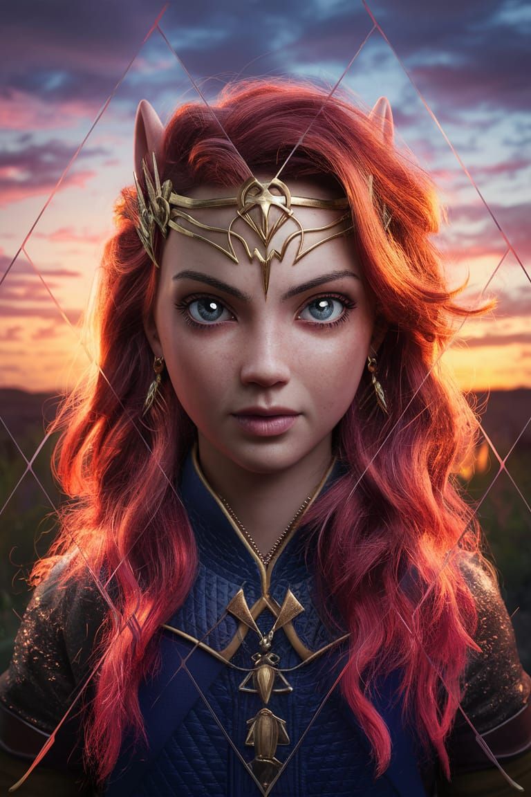 Sunset Shimmer Portrait in Greg Rutkowski Art Style