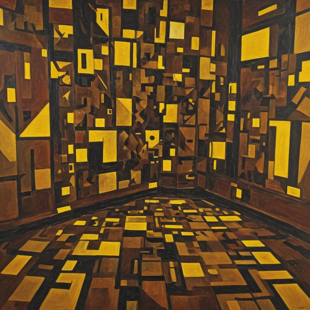 Cubist Room with Geometric Fauvism in Art Deco