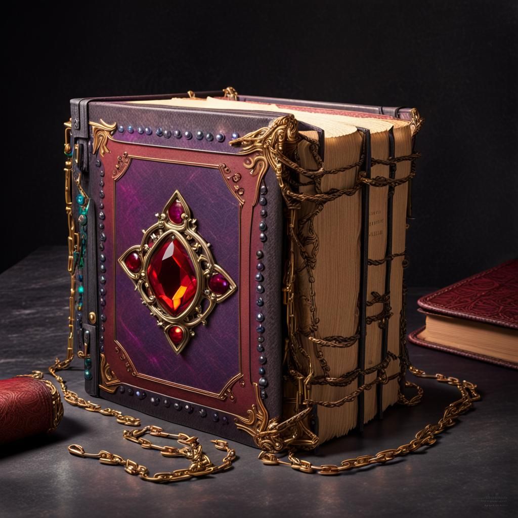 Ornate Leather Tome with Blank Vellum Pages