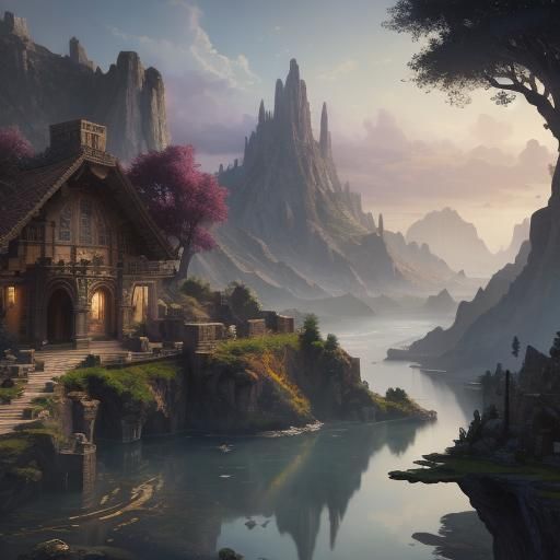 Villa on Oasis: Detailed Matte Painting in Unreal Engine