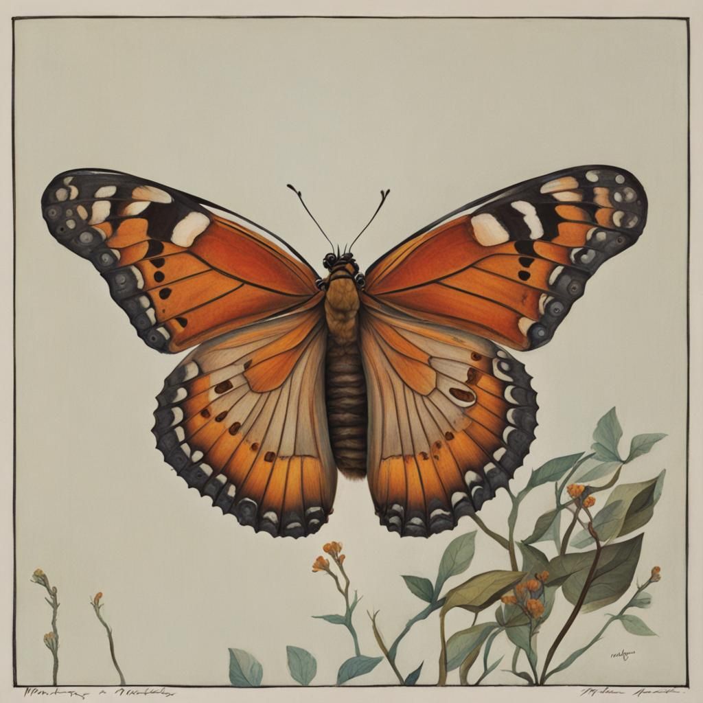 Vibrant Butterfly with Detailed Wing Patterns
