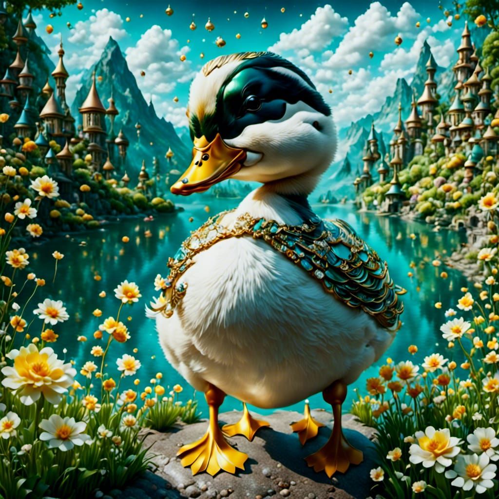 Happy Chibi Duck in Hyperreal 3D