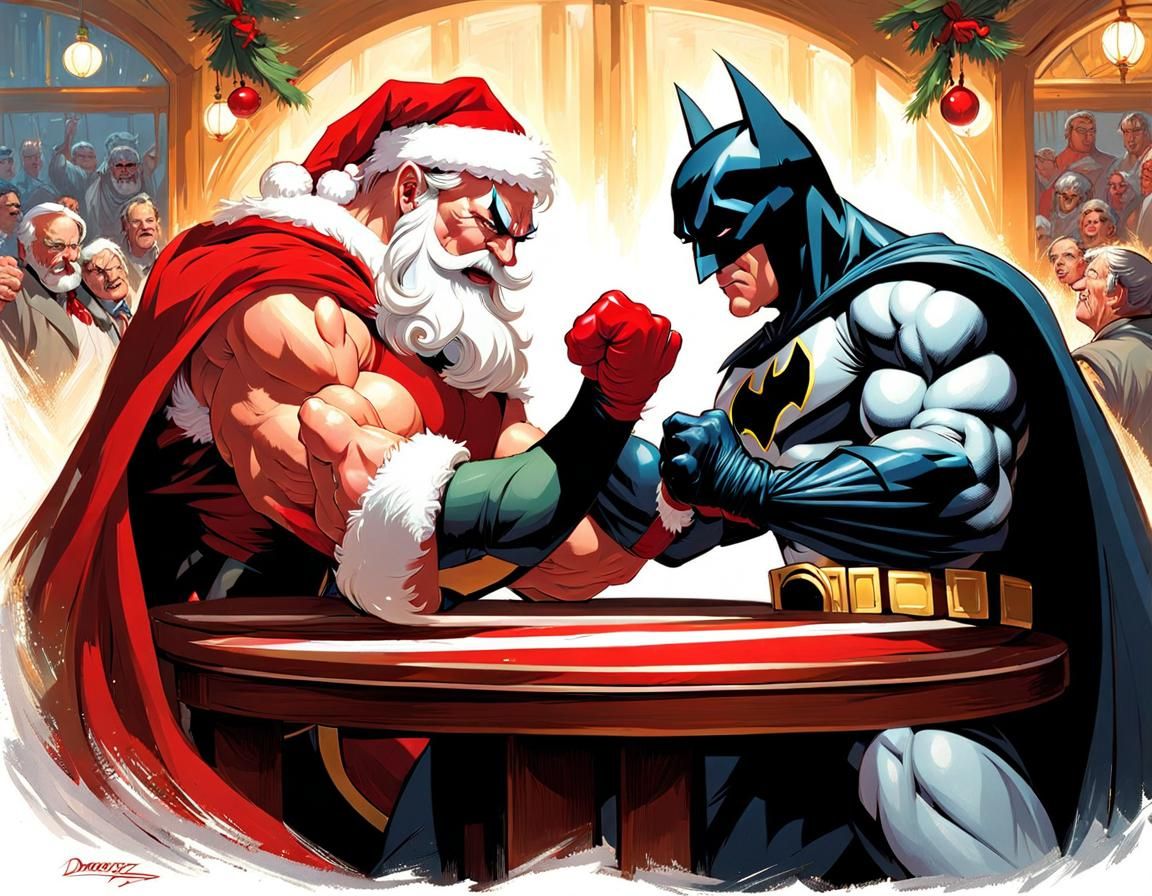 Batman vs Santa!