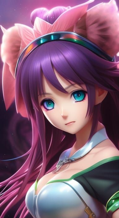 Anime Girl with Poison Potion, Digital Art