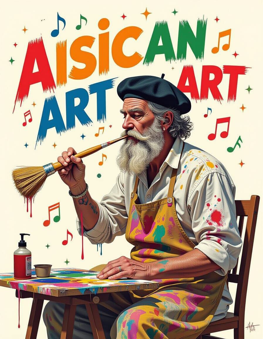 Art God's Chaotic Creation: Vibrant Digital Painting