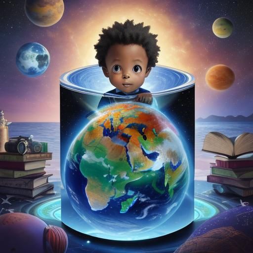 Children Read on Venus: Cosmic Illustration