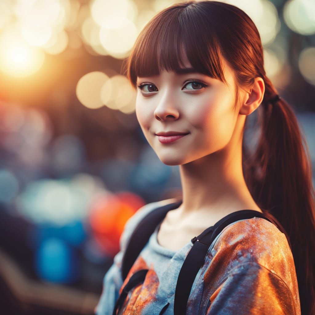 Beautiful Brunette in Soft Focus with Ruddy Complexion