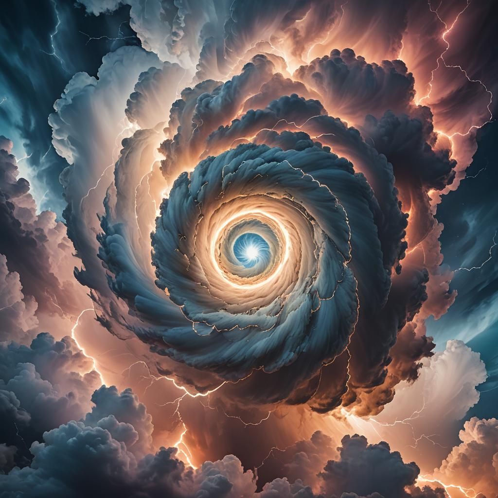 Surreal Spiral Clouds with Dynamic Lighting