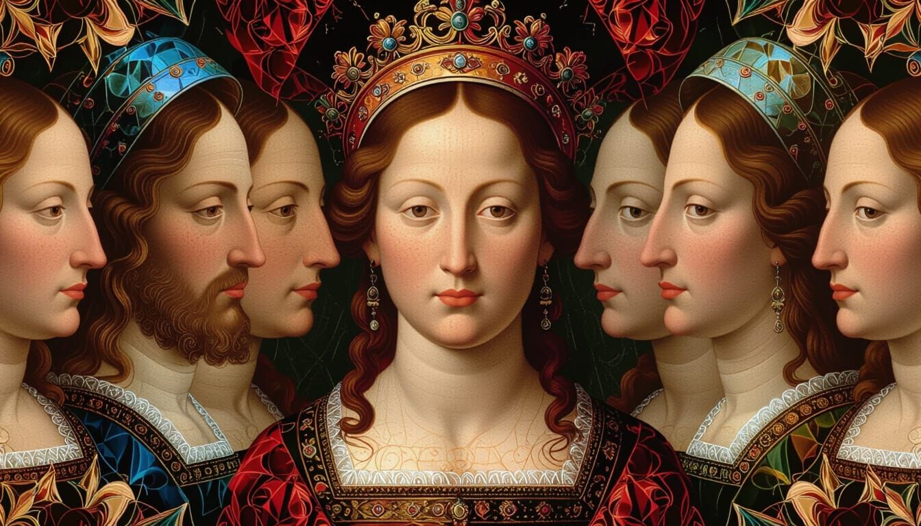 Kaleidoscope of Renaissance Portraits in Surrealist Style