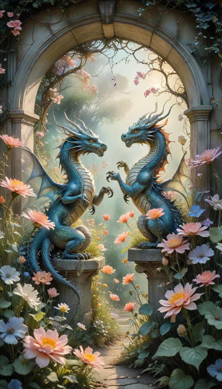 Mystical Fantasy World in Whimsical Art Style