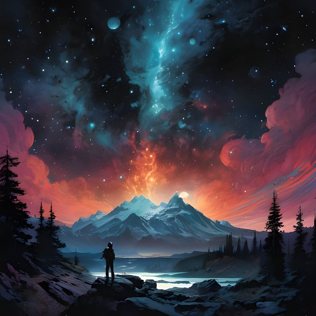 Abstract AI Image: Into the Night