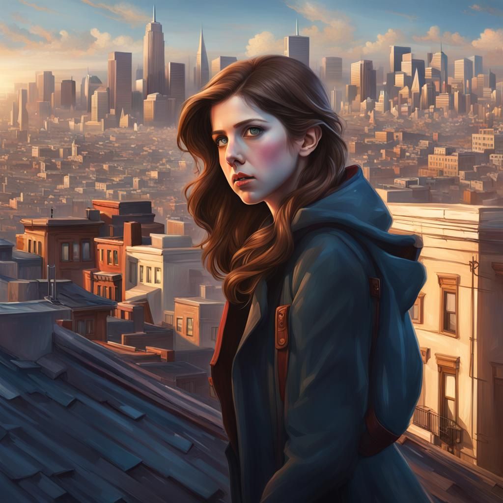 Anna Kendrick in Hitchcock Film, Hyperdetailed Portrait