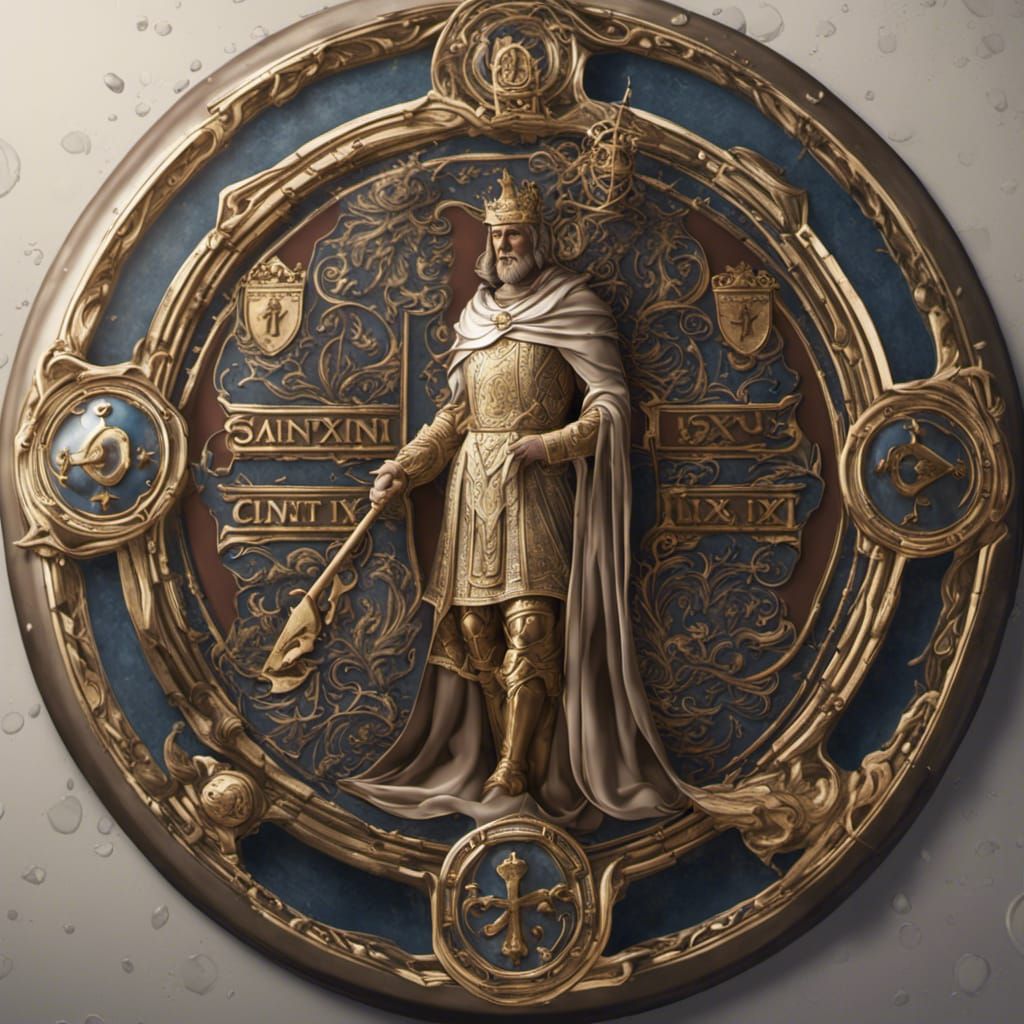 Saint Louis IX Medallion in Detailed Digital Painting