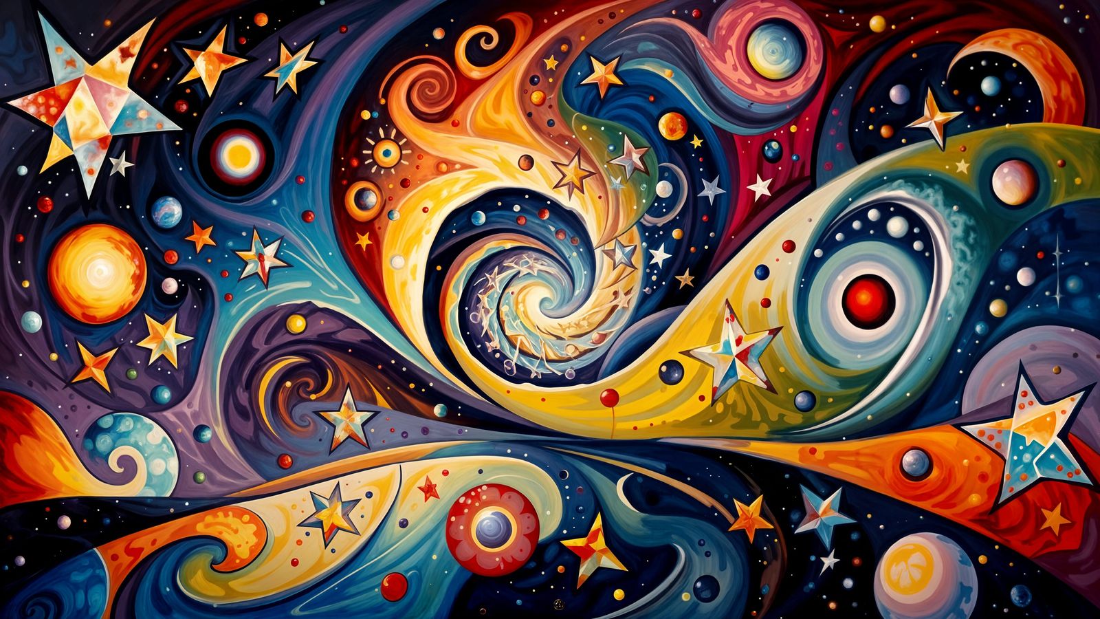 Vibrant Starburst in Cosmic Surrealism