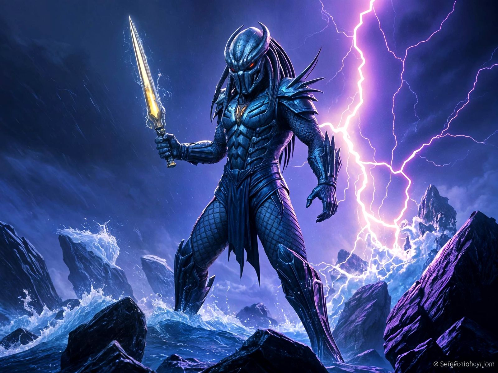 Predator and Rain Hybrid Digital Masterpiece