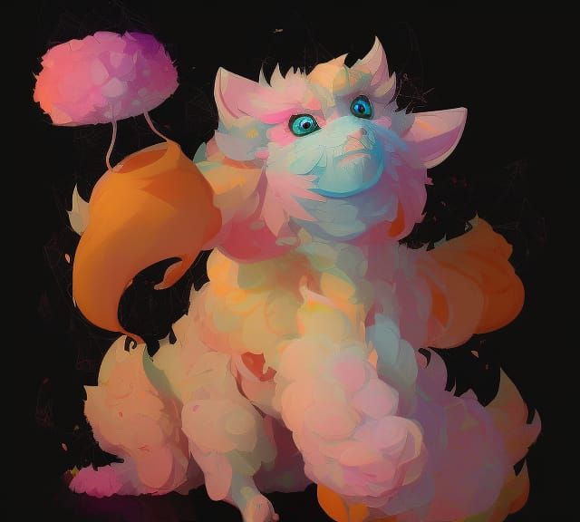 Cute Chimera in Vibrant Digital Art