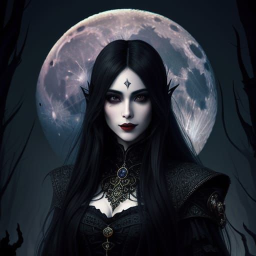 Ethereal Vampire Portrait in Dark Fantasy Style