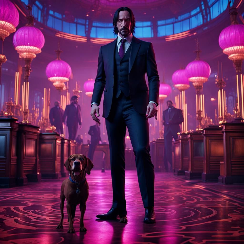 John Wick in Chocolate Factory: Hyperrealistic Matte Paintin...