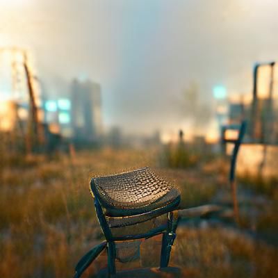 Post-Apocalyptic Chair in Dystopian Haze