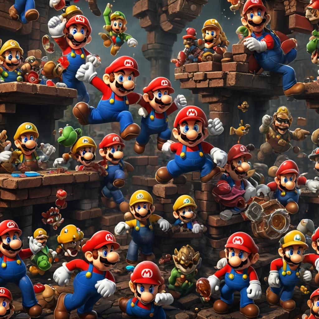 Mario as Abusive Father: Dark Matte Painting