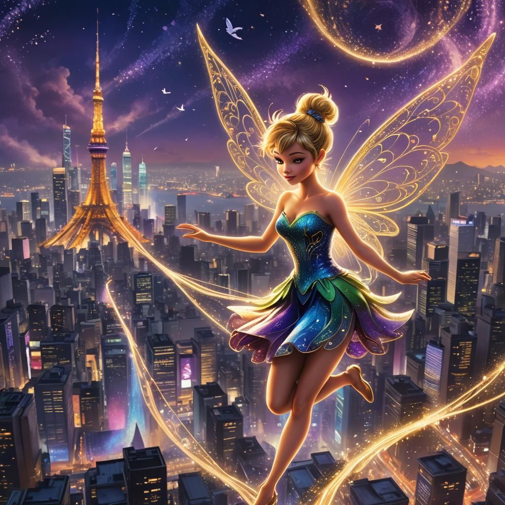 Tinkerbell Flies Over Tokyo: Fantasy Concept Art