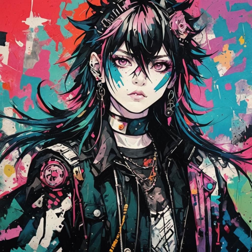 Abstract Punk Image Generated by AI