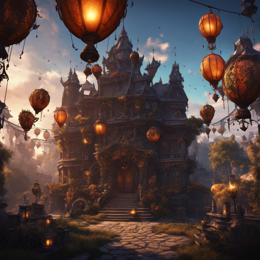 Hidden Vampire Market with Floating Goods