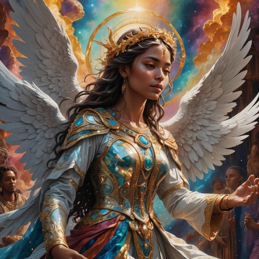 Angelic Blessings: Holographic Astral Cosmic Illustration