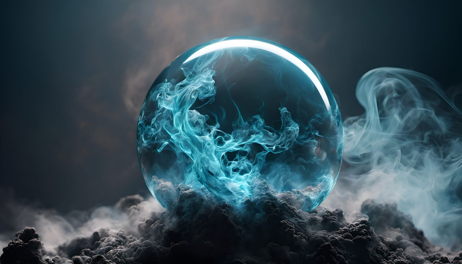 Cosmic Energy Flows Within Glass Sphere