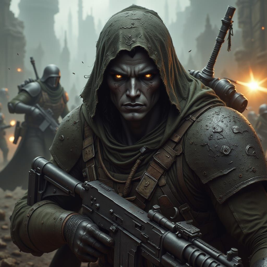 Grimdark Shadow Infantry with Digital Camouflage