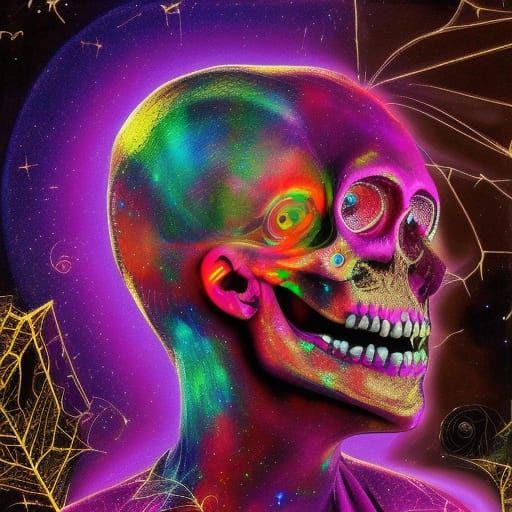 Holographic Cosmic Halloween by Pablo Amaringo