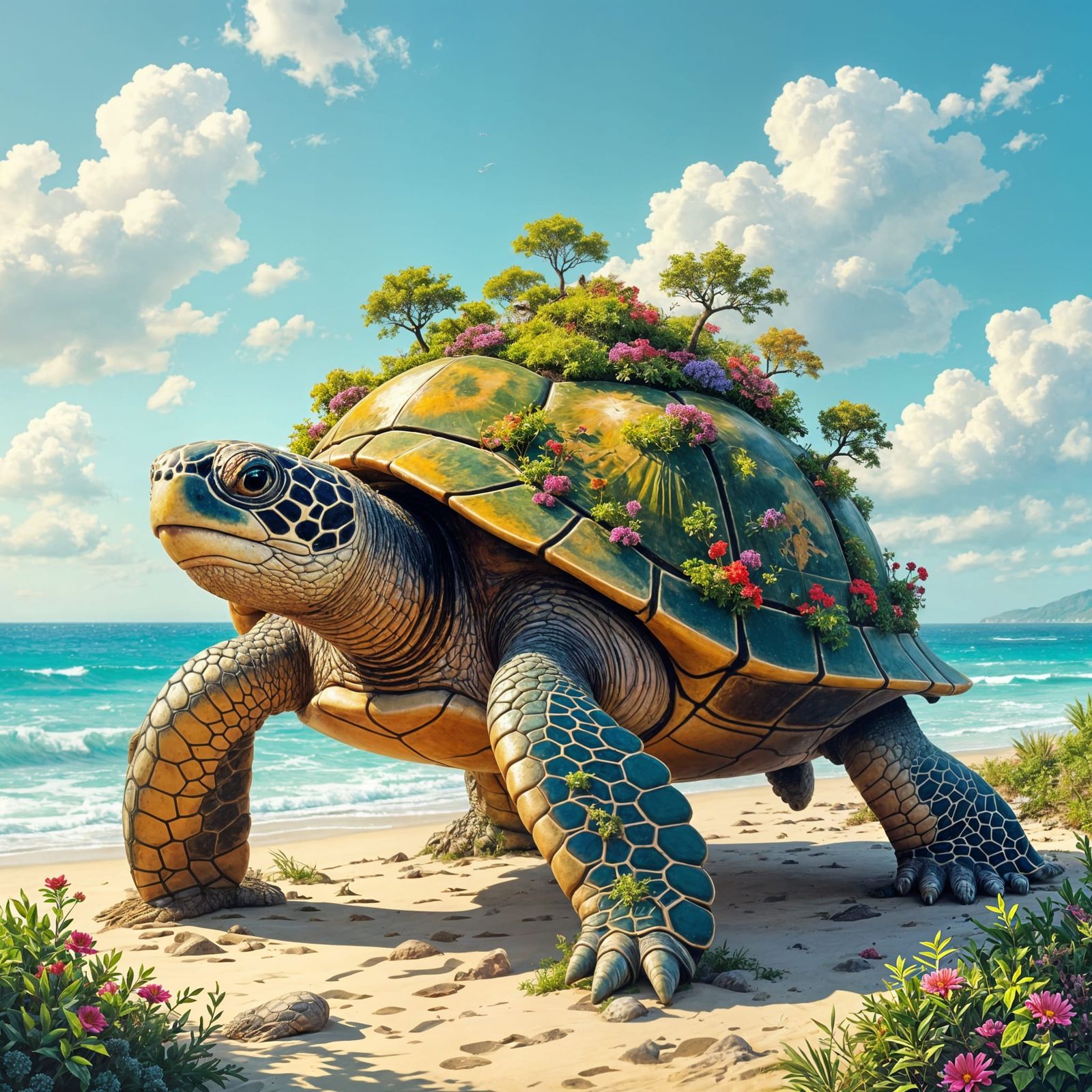 Ancient Sea Turtle Carries a Garden Ecosystem