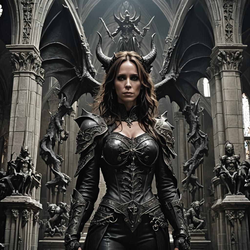 Gothic Demoness in Church of Saint Nicholas