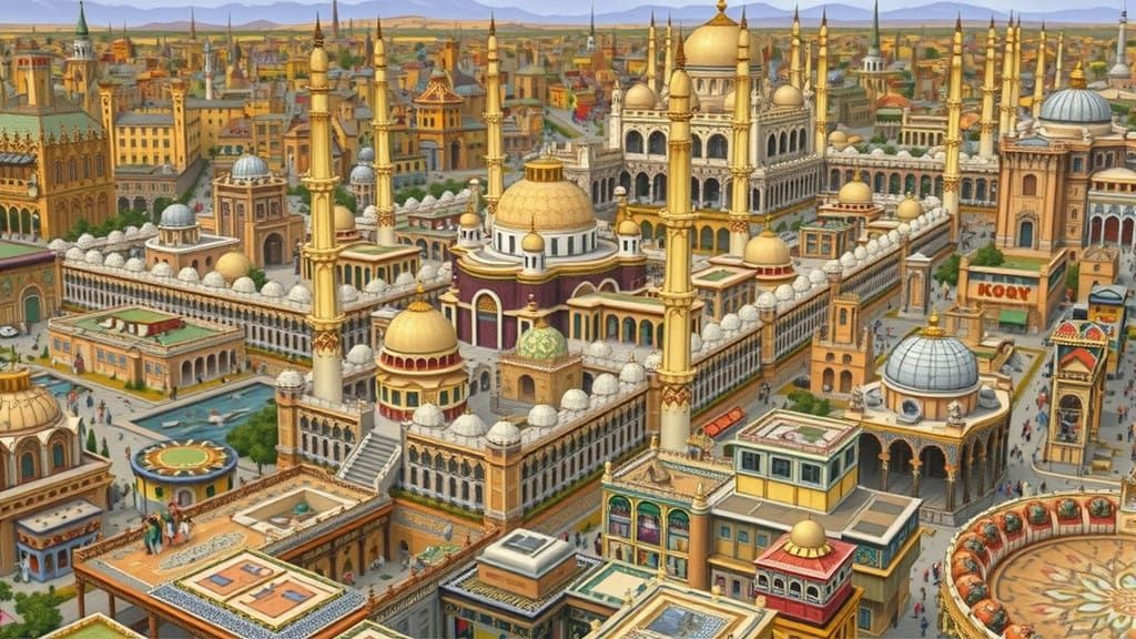 Majestic Arabic Cityscape in Dark Fantasy Style