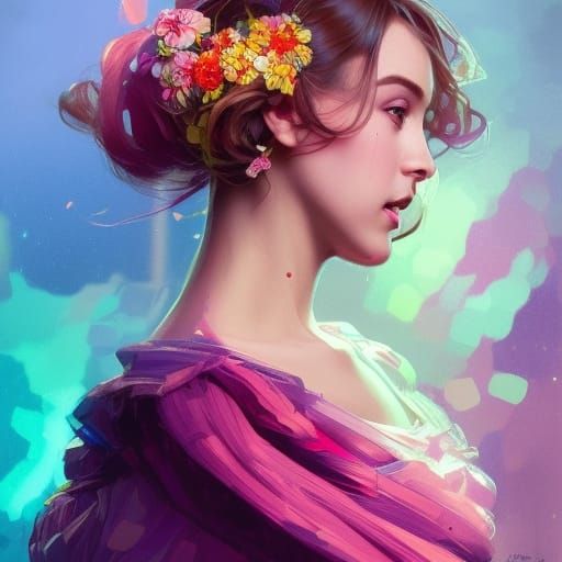 Princess Portrait in Art Nouveau Style
