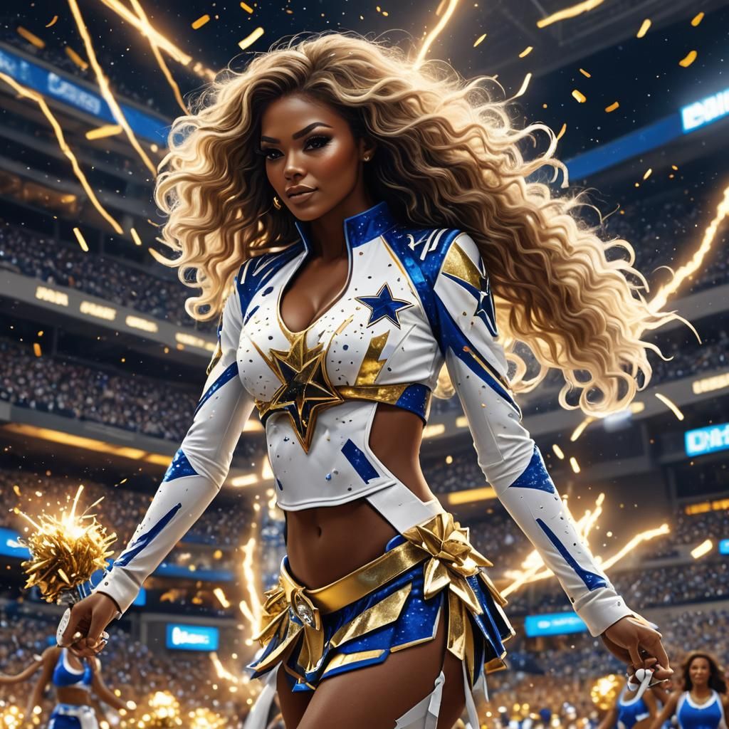 Dallas Cowboys Cheerleader in Neon Lights