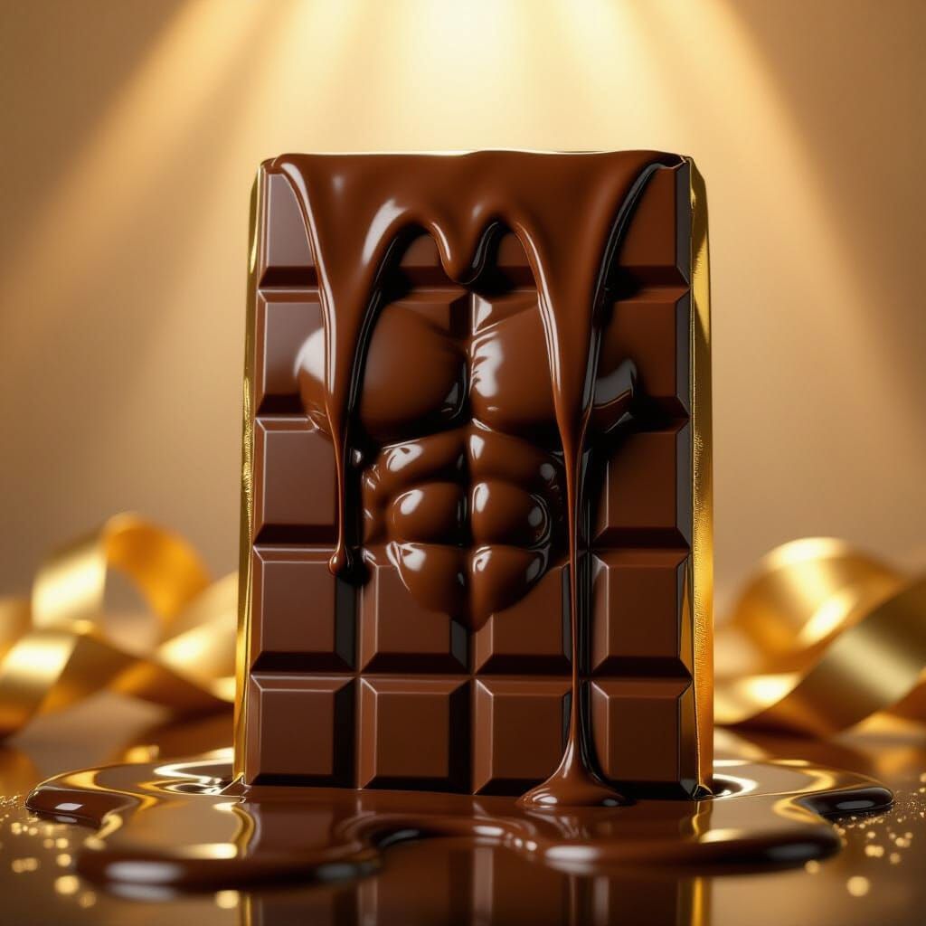 Muscular Chocolate Bar Melts Sensually
