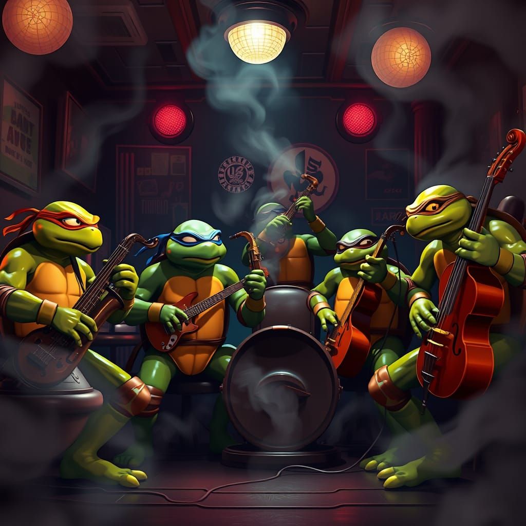 TMNT Jazz Night in Comic Book Style