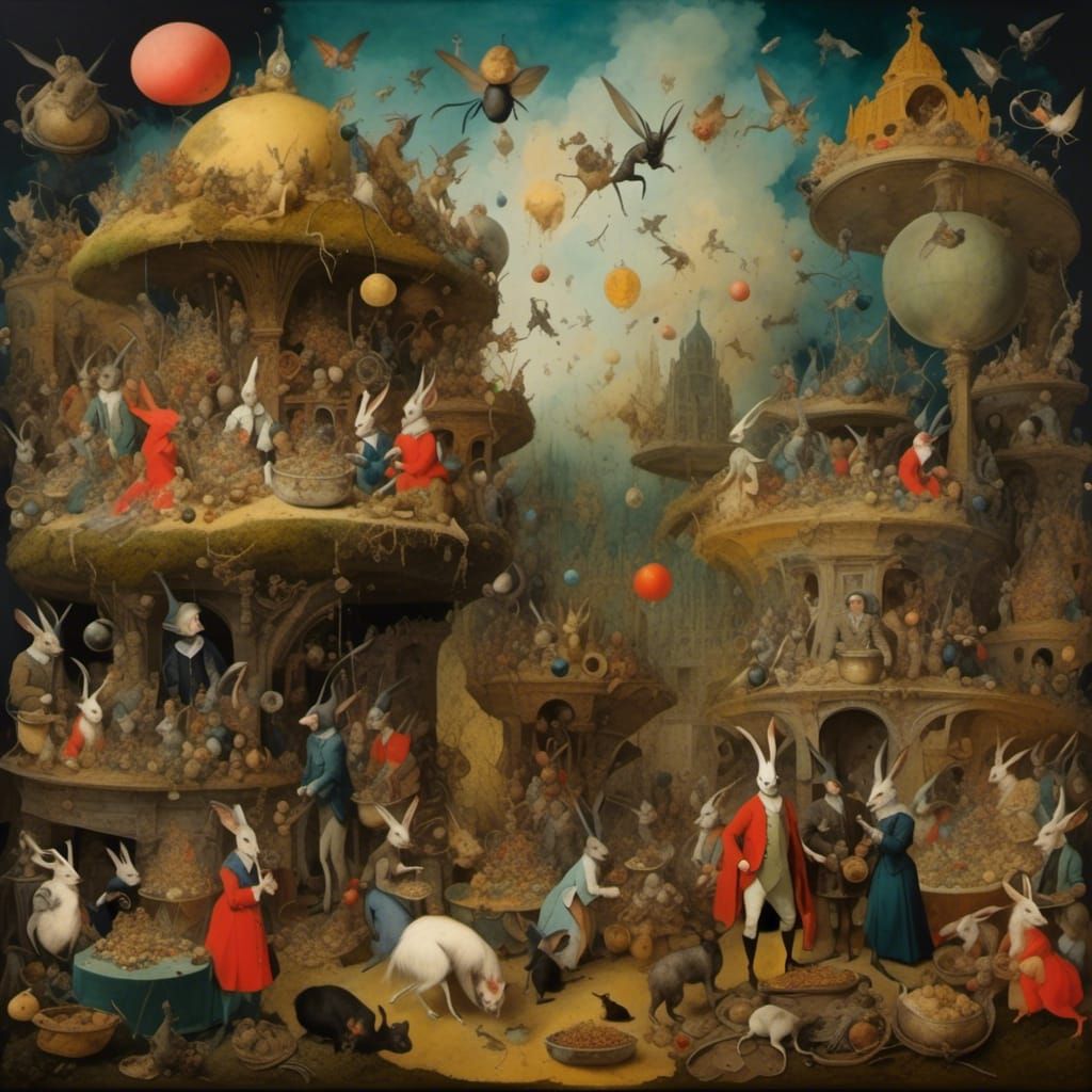 Surreal Melting Collage in Bosch Style