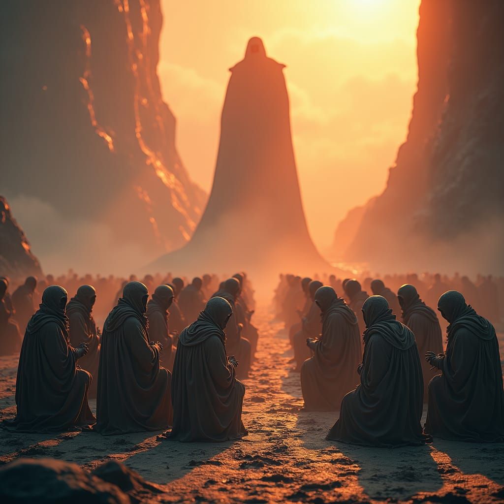 Majestic King Silhouette in Unreal Engine 5 Landscape