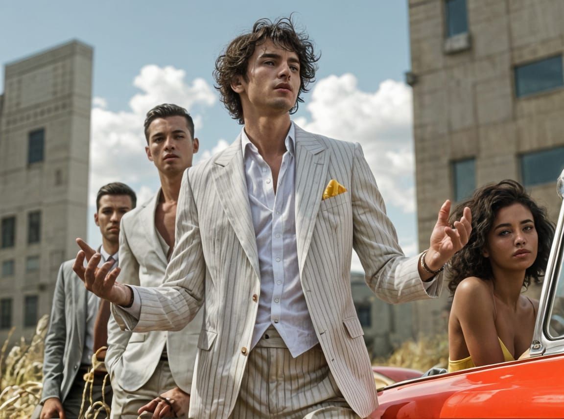 Vibrant Urban Tableau in Style of Cinematic Portraiture