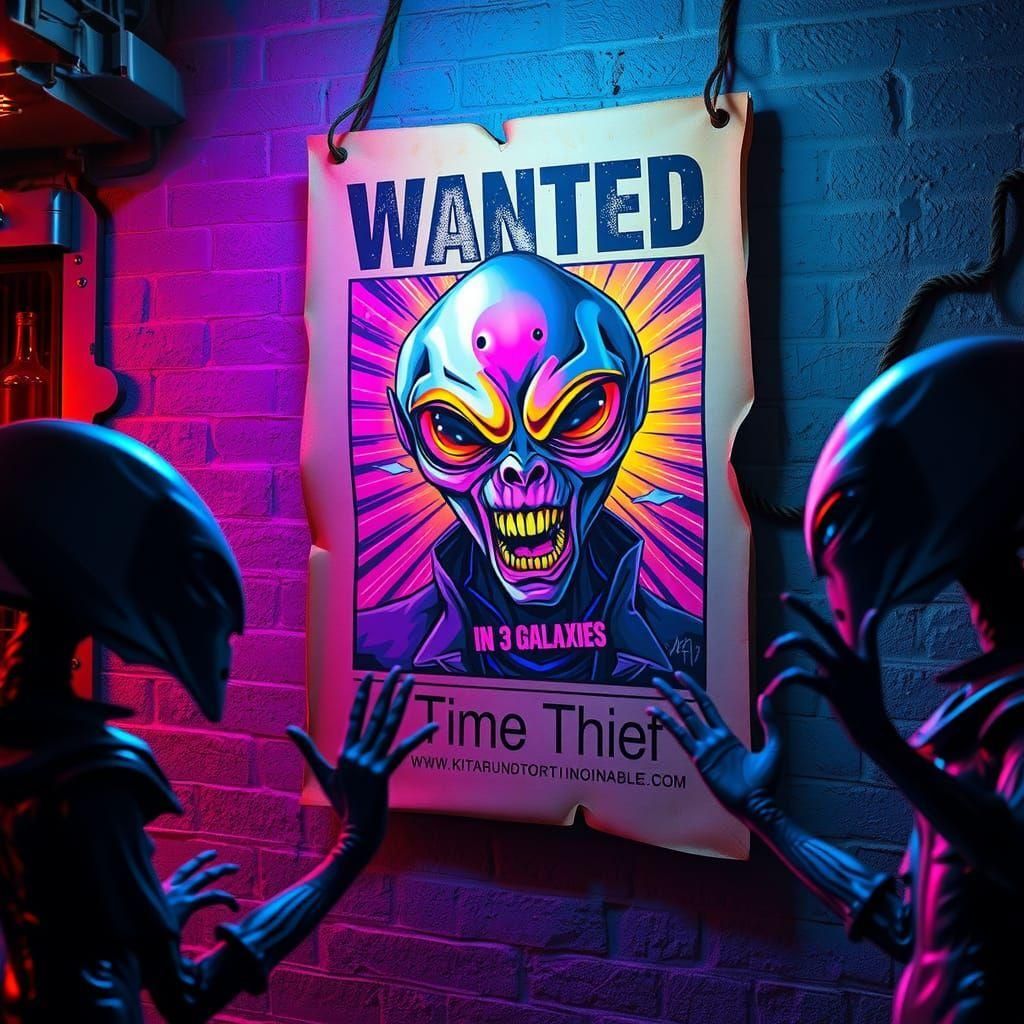 Wanted Poster in Space Bar: Graffiti Street Art