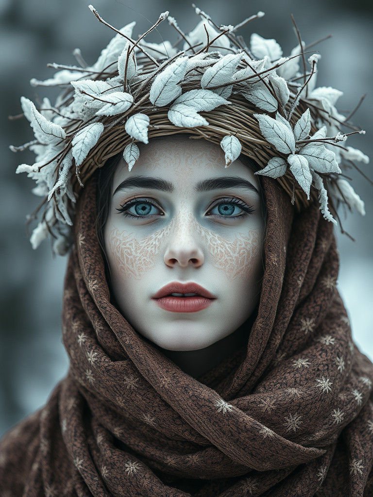 Ethereal Lace-Skinned Being in Dreamlike Reality