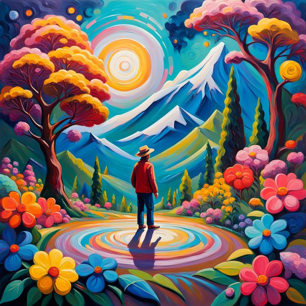 Vibrant Figure in Fauvist Garden