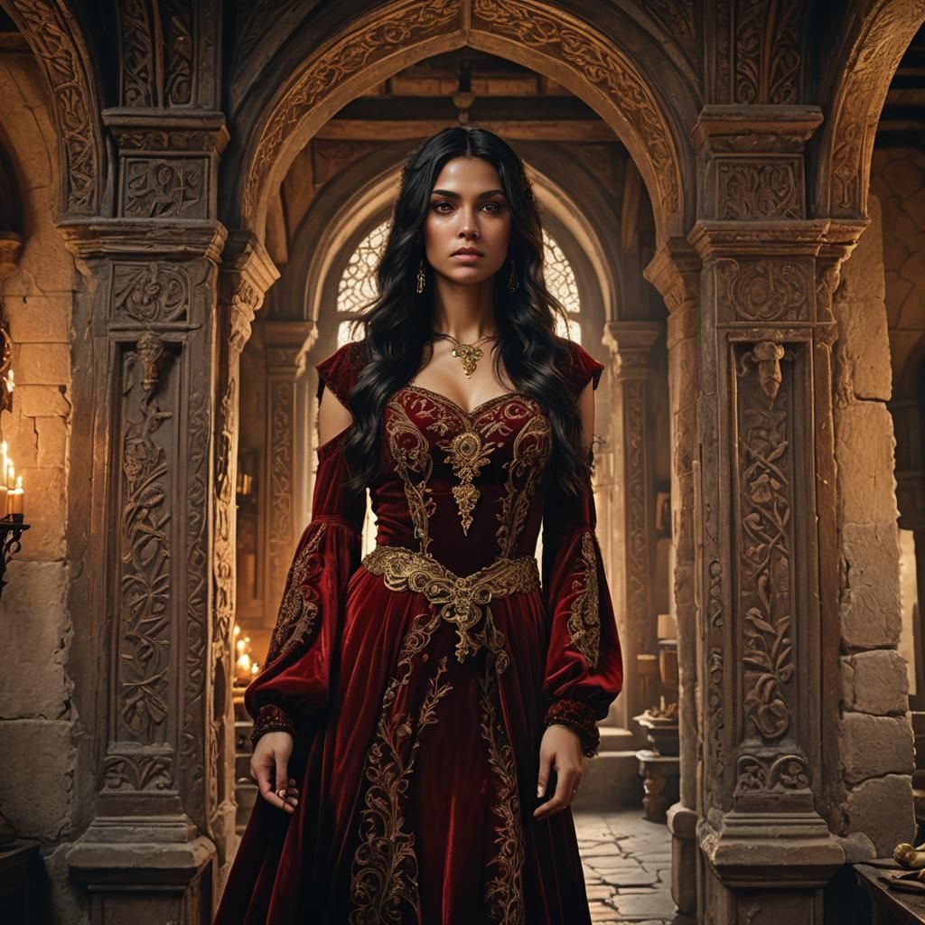 Bloodied Dagger: Fantasy Matte Painting of Woman