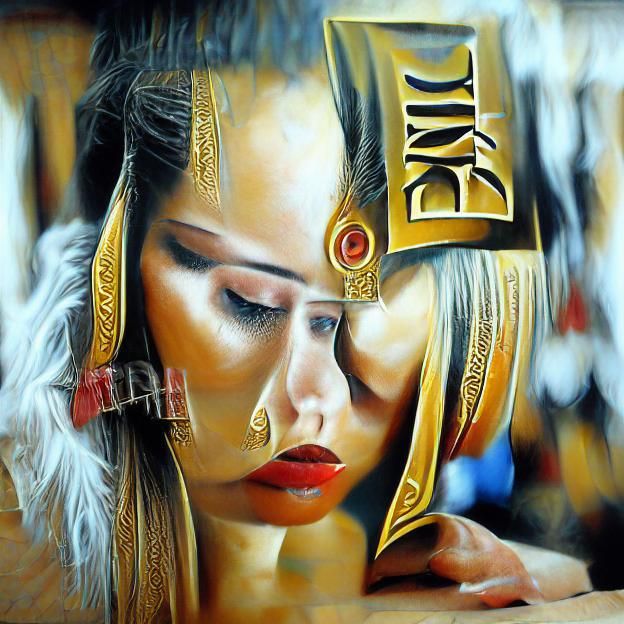 Enki as Photorealistic Oil Painting