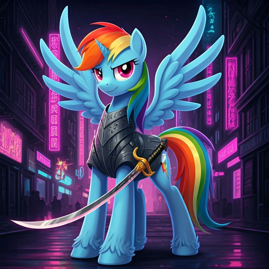 Rainbow Dash: Cyberpunk Wind Mage Knight