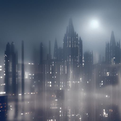 Foggy City Matte Painting
