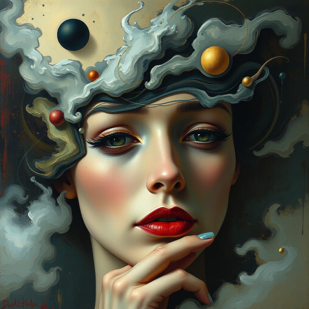 Dreamlike Surrealist Figure Lost in Thought